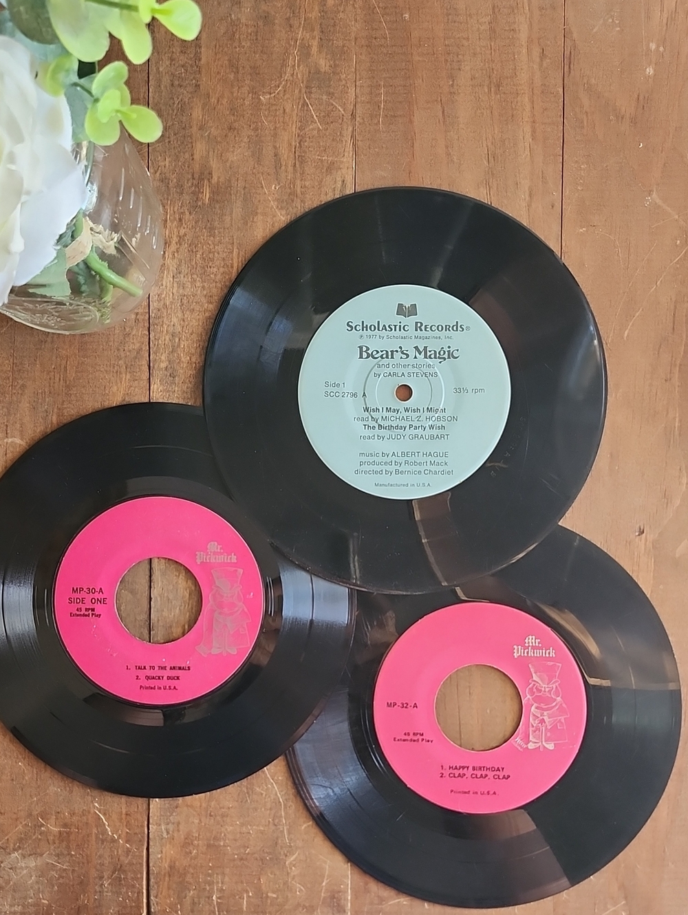 Vintage Kids Vinyl 33 1/3 + 45 RPM — Bear's Magic & Mr. Pickwick
